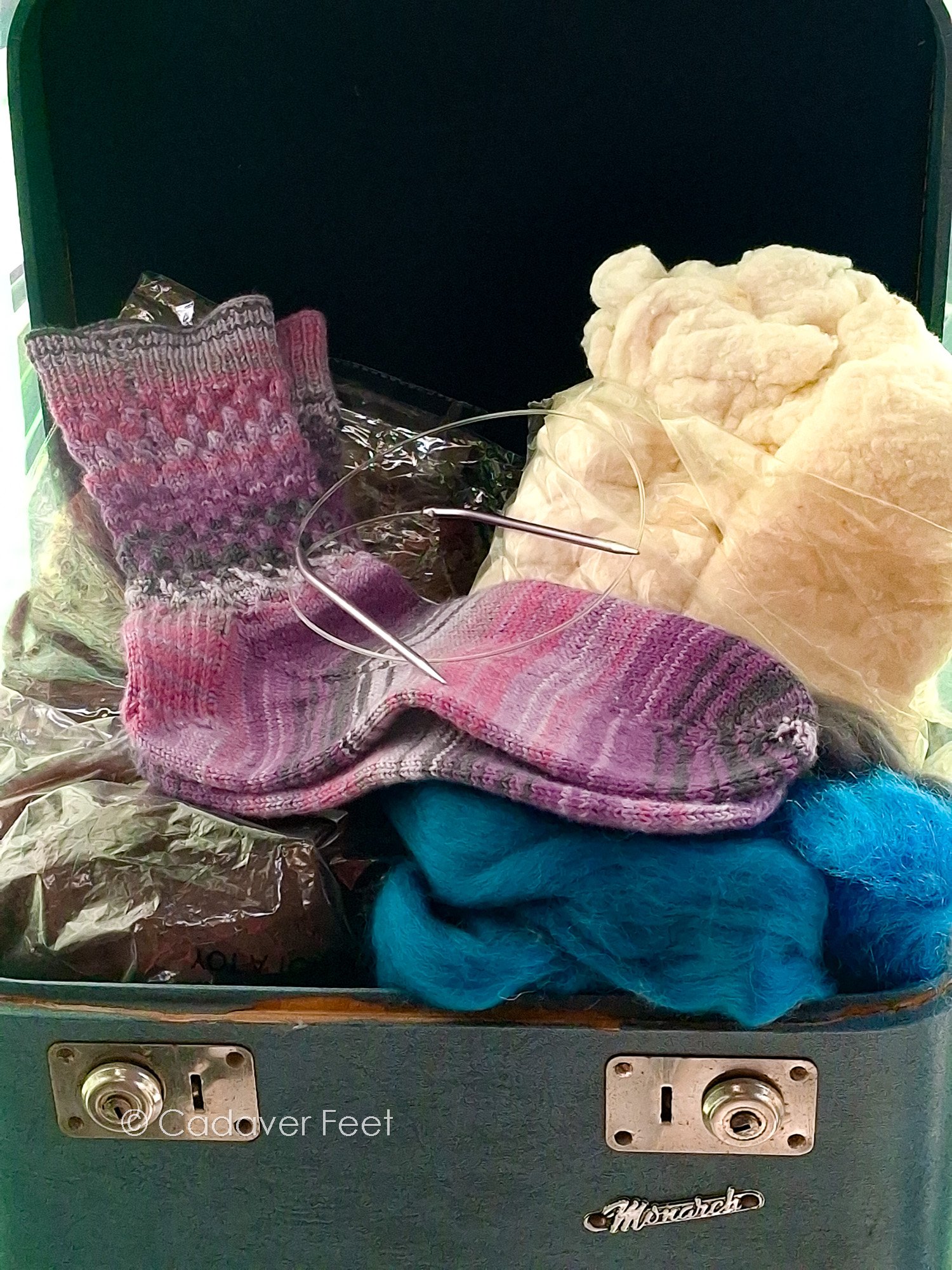 handknitted socks from previous photoshoot