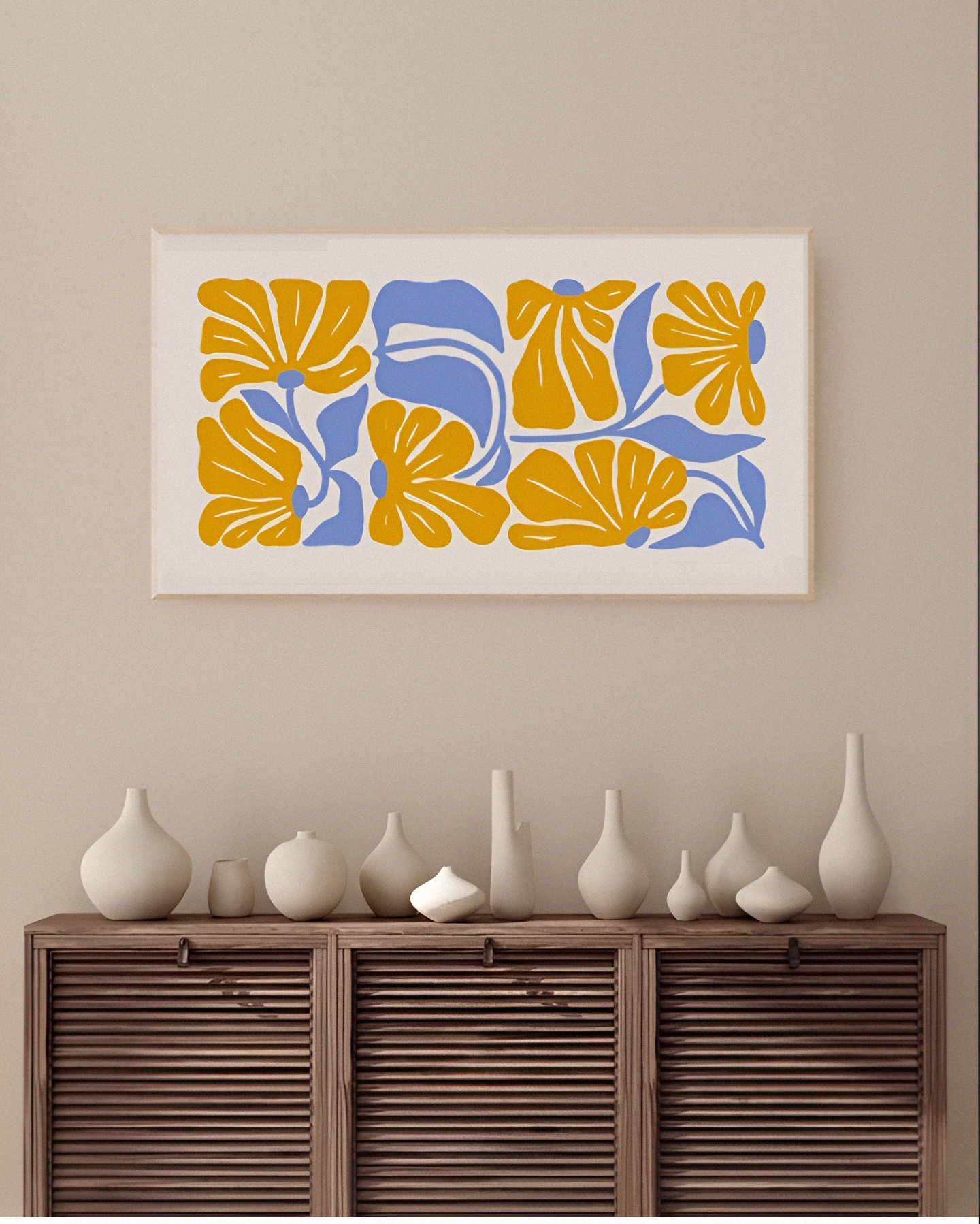 Modern Floral Abstract Wall Art Set – Minimalist Botanical Prints in ...