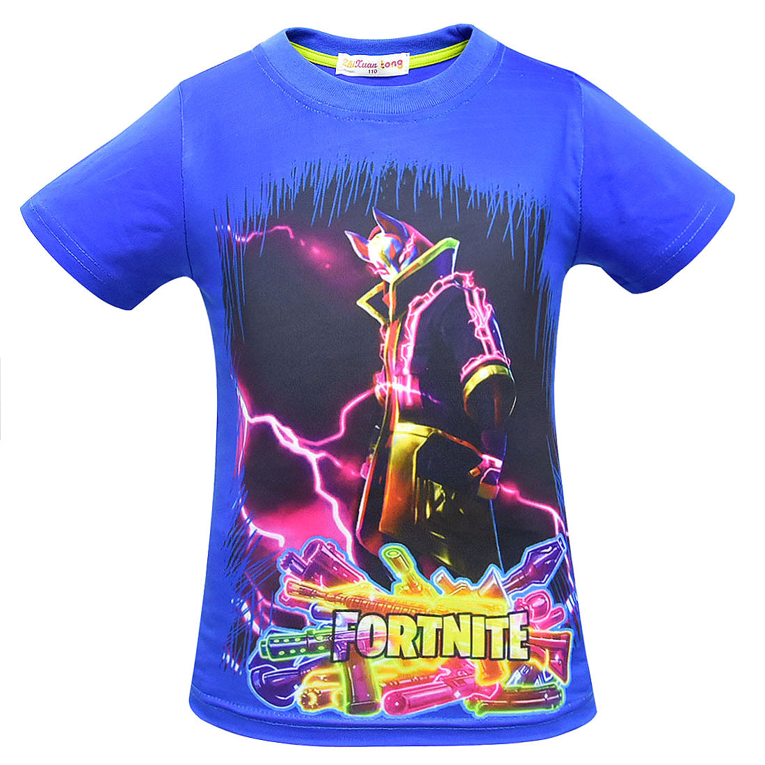 Kids’ blue two-piece outfit featuring Battle Royale game theme, top and shorts.