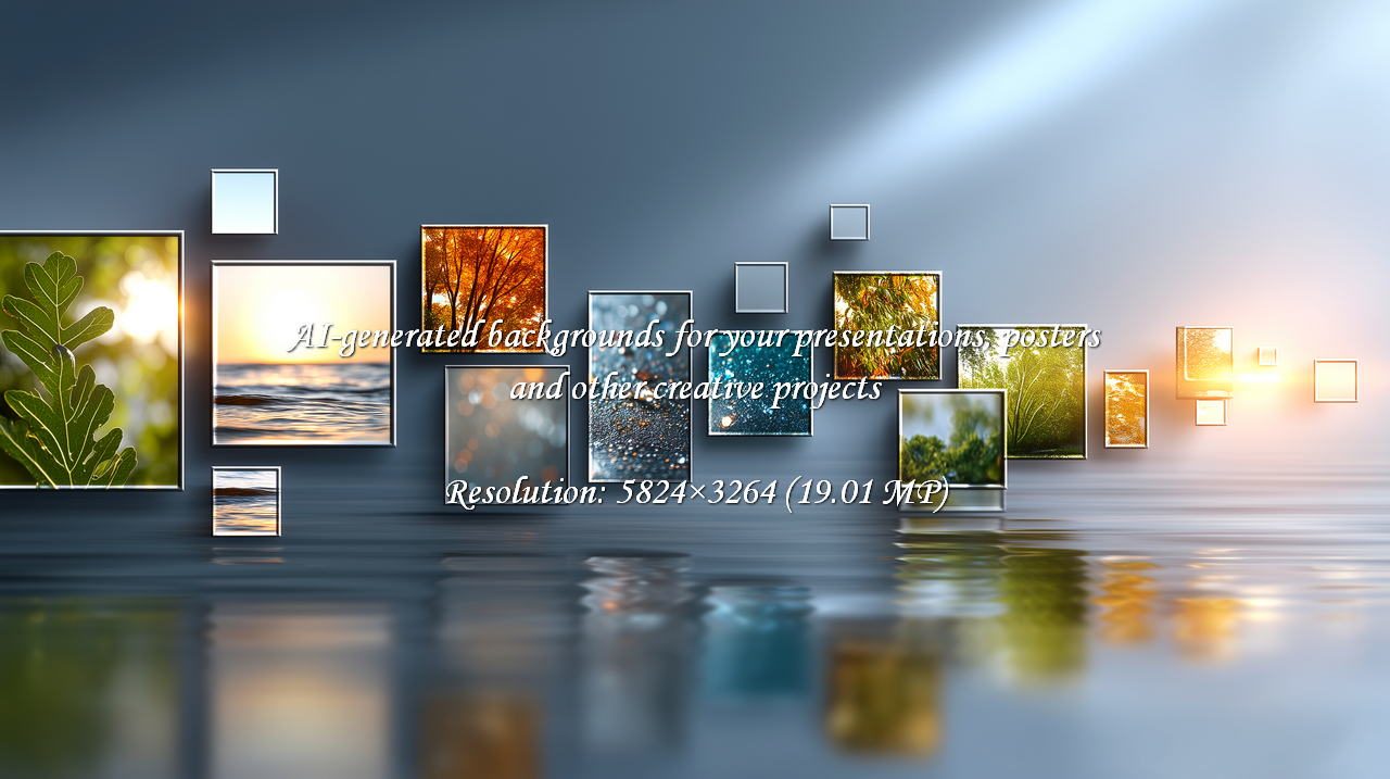 A serene and modern gallery wall showcasing nature scenes reflected in water, perfect for creating a peaceful atmosphere in any home or office. Find inspiration in this unique display.