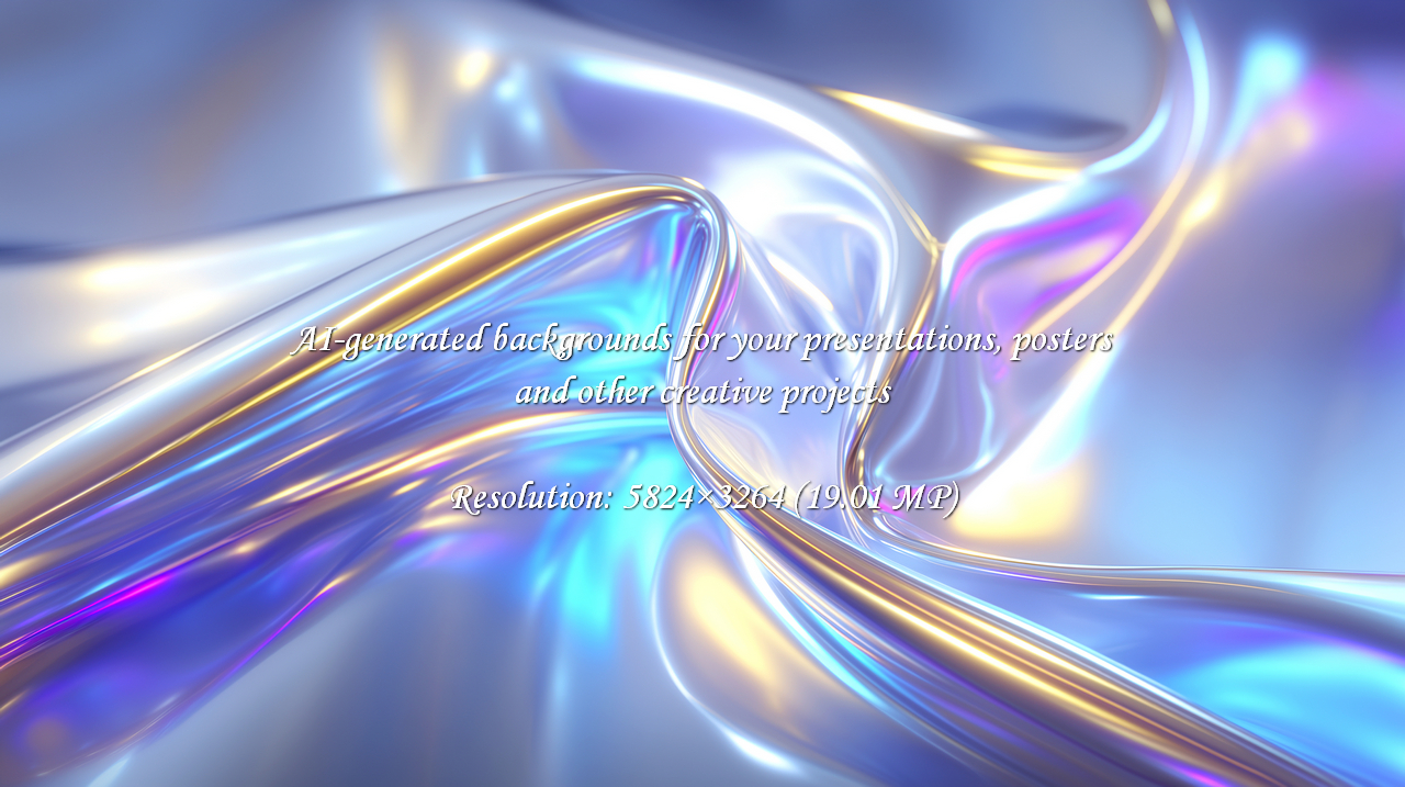 Experience the allure of flowing liquid metal with stunning iridescent hues and dynamic light play. This abstract background evokes luxury, innovation, and a futuristic vibe, perfect for cutting edge designs and modern branding.