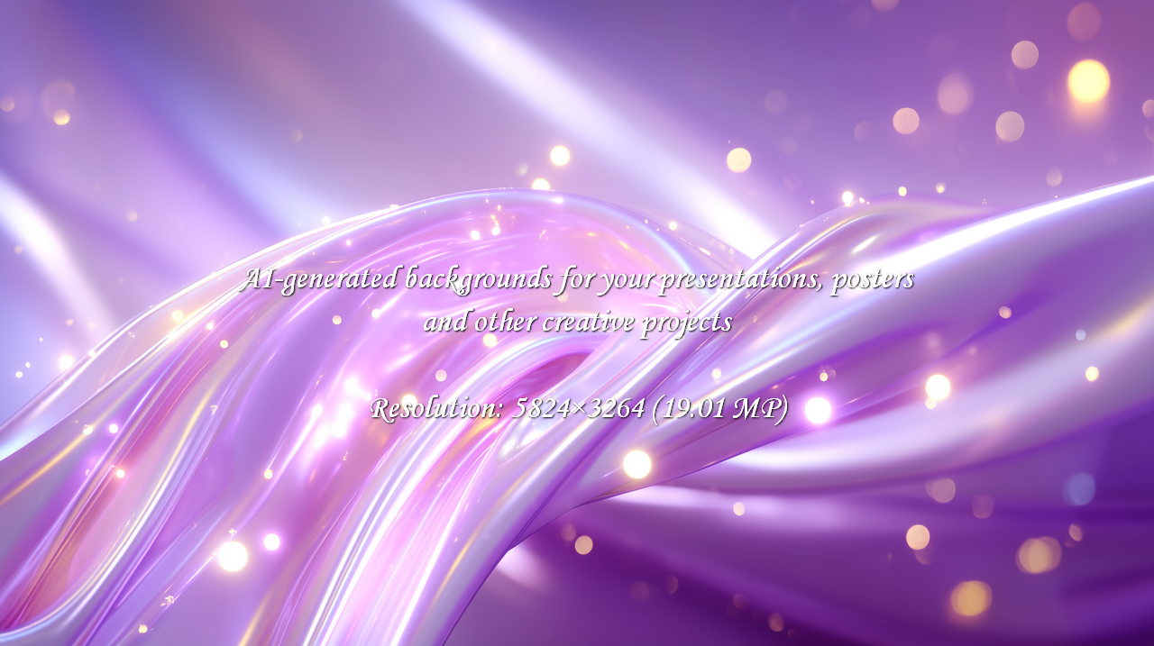 Experience pure elegance with this stunning iridescent purple abstract. Flowing waves meet sparkling bokeh lights, creating a luxurious, ethereal, and magical atmosphere perfect for beauty, luxury, or fantasy themes.