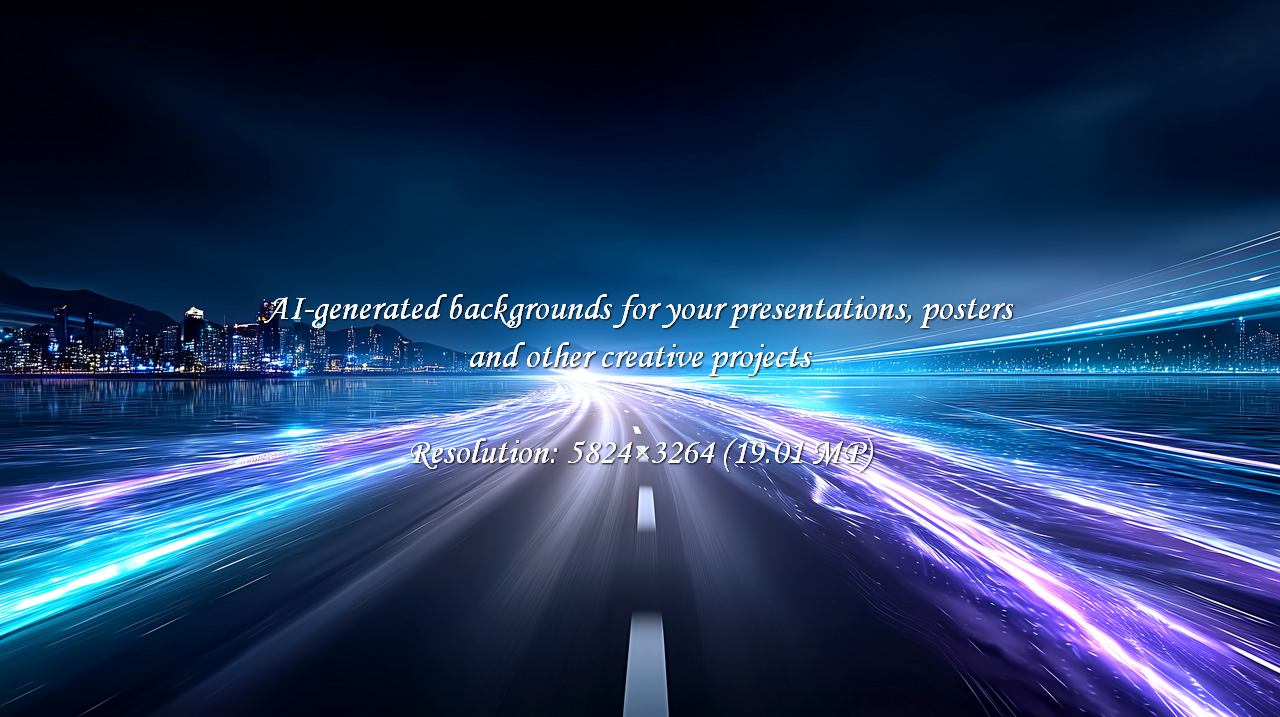 Captures the electrifying essence of a city at night, with a highway ablaze with motion blur and light trails. Perfect for themes of progress, speed, and technological advancement.