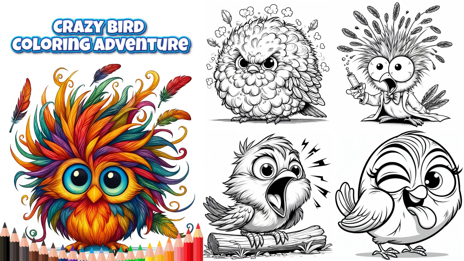 Crazy Bird Coloring Adventure Coloring Pages