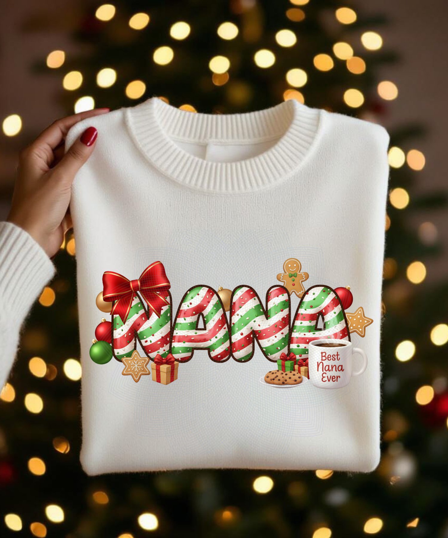 nana christmas png, christmas nana design, christmas grandma png, festive nana sublimation, candy cane letters png, nana christmas gift, cozy holiday design, christmas mug png, holiday grandma shirt, gingerbread png, christmas tree clipart