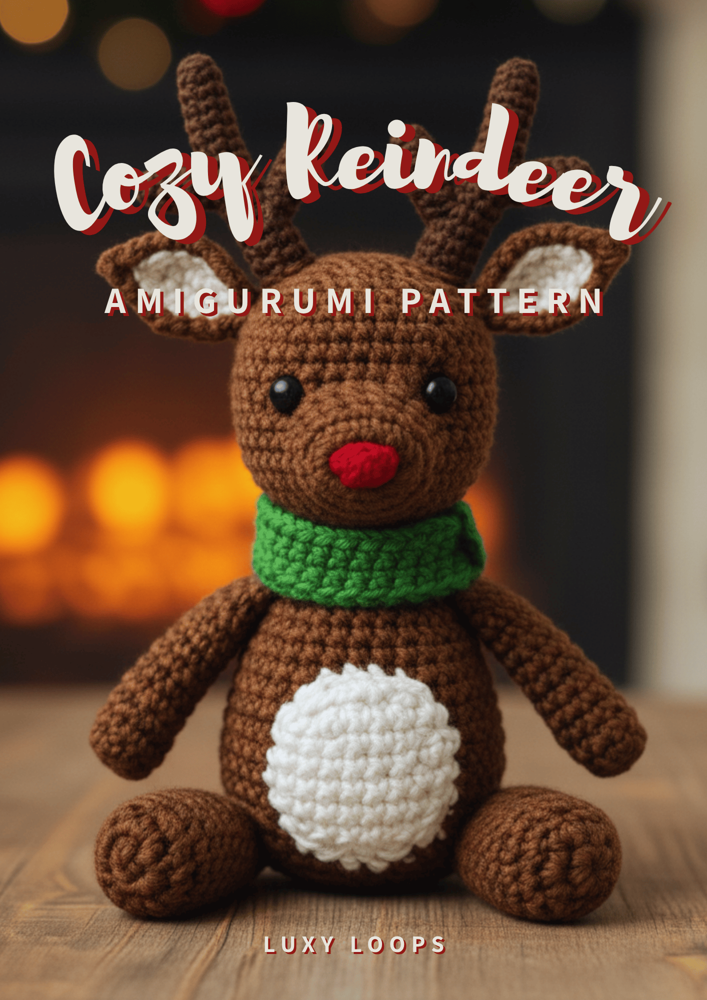 amigurumi reindeer pattern, Christmas crochet pattern, reindeer plush PDF, holiday amigurumi, beginner crochet project, cute reindeer toy, handmade Christmas gift, crochet deer pattern, festive crochet décor, LuxyLoops pattern, cozy reindeer amigurumi, DIY Christmas soft toy