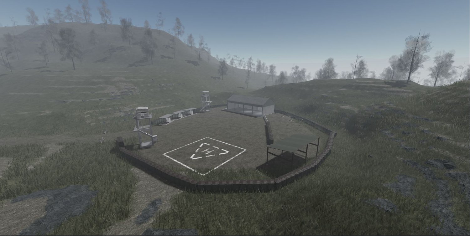 Realistic Roblox war map with tanks and outposts