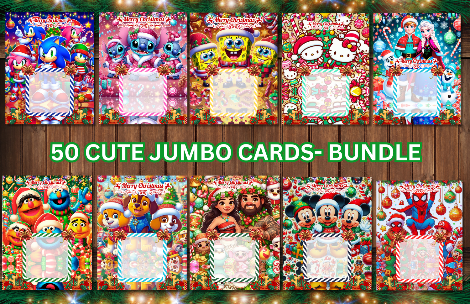 50 PCS CHARACTER JUMBO CARDS 11×14 in | BUNDLE - Payhip