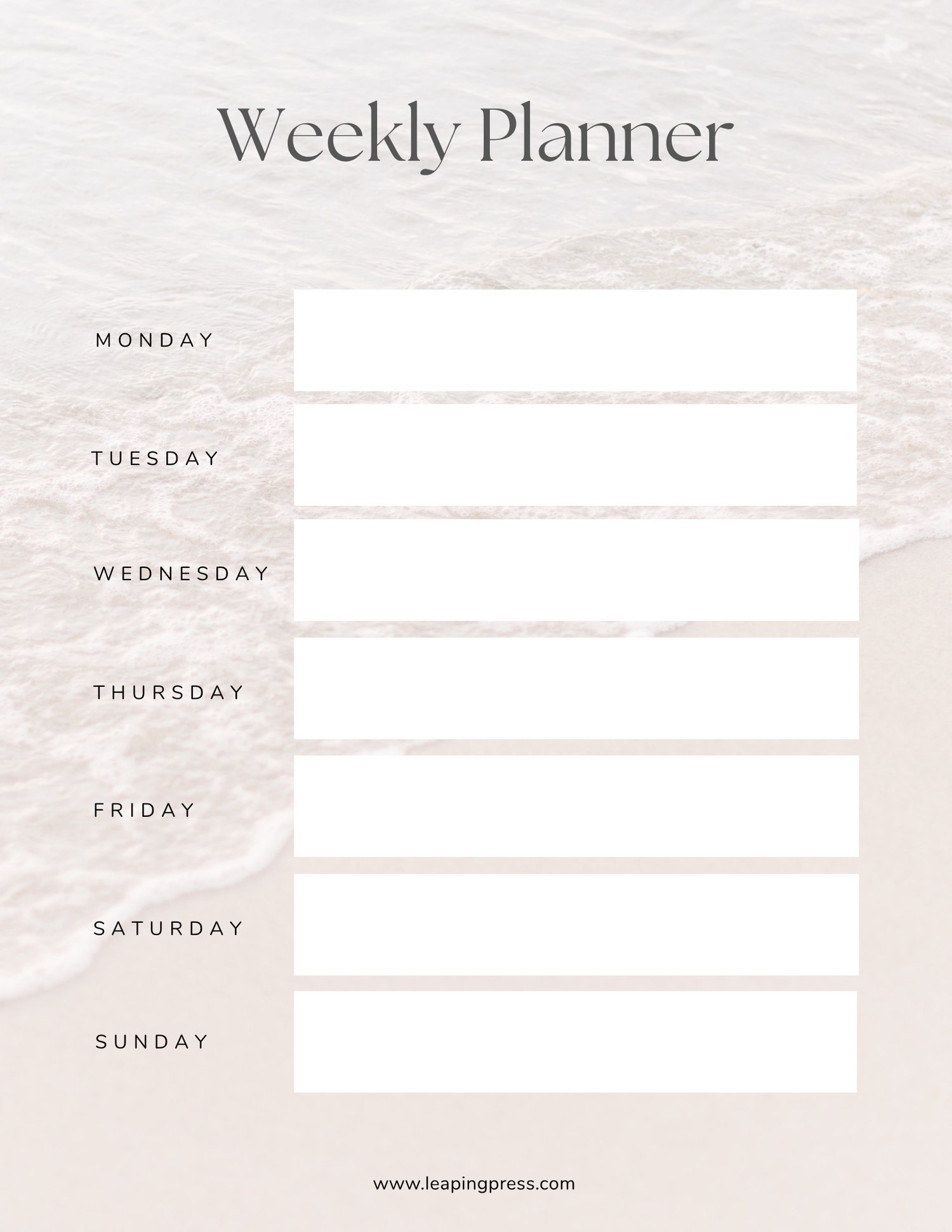 Free weekly planner template