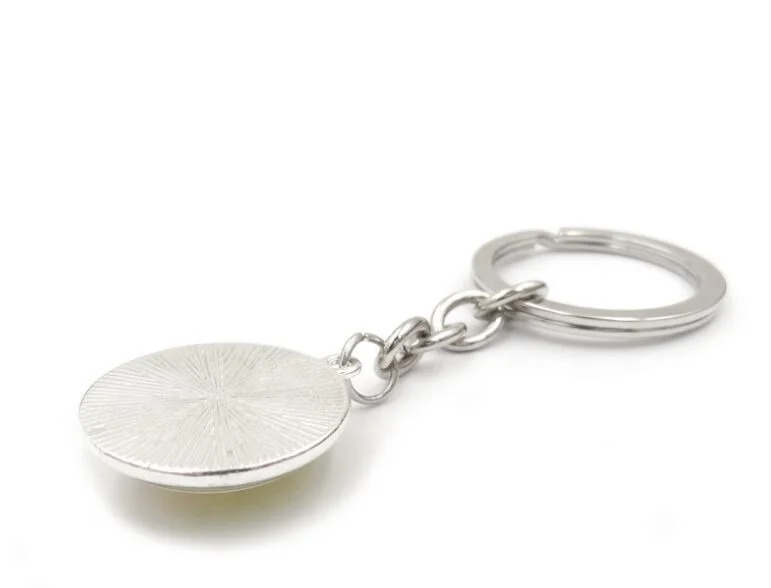 Fortnite-Inspired Silver Key Chain with Gem