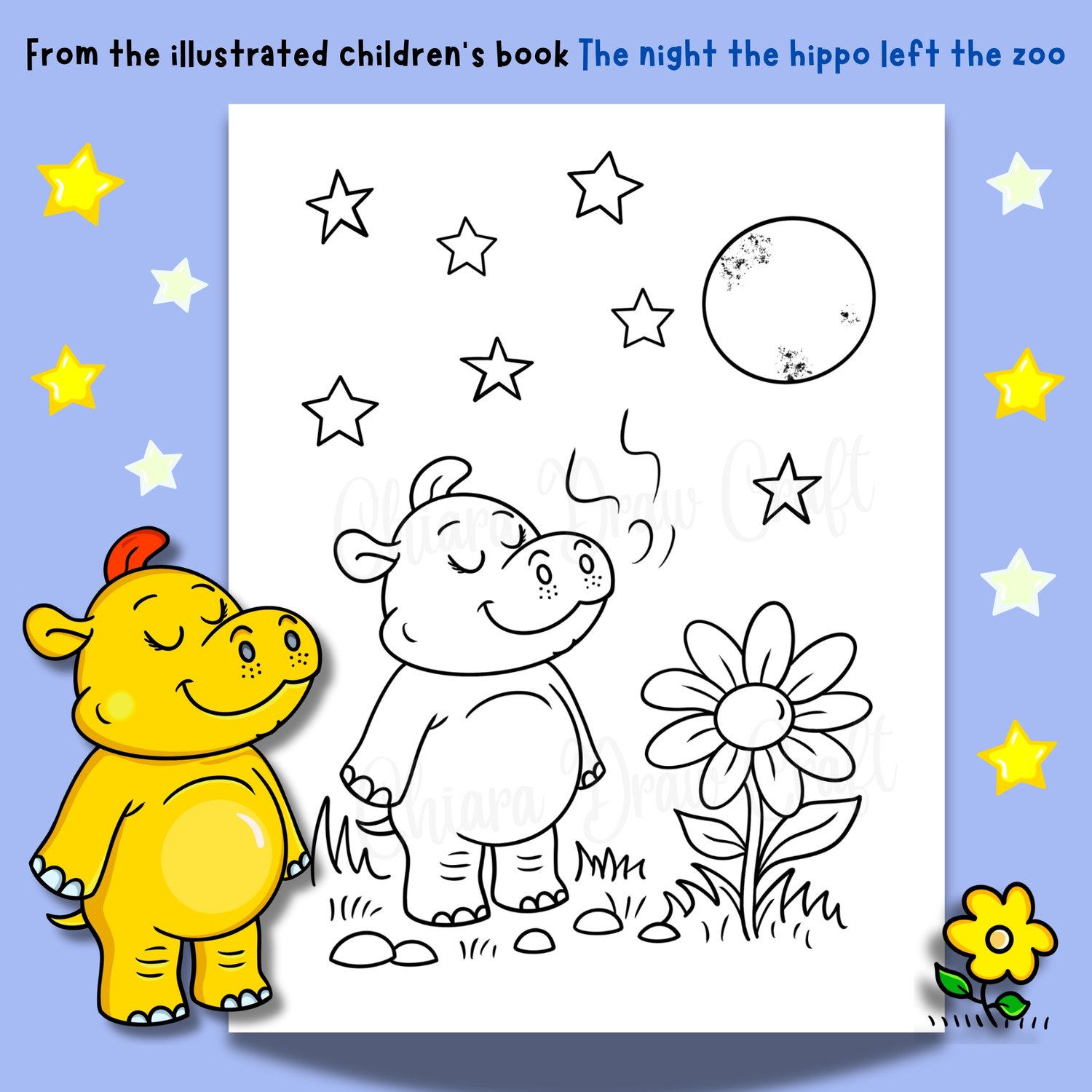 FREE Hippo coloring pages for kids