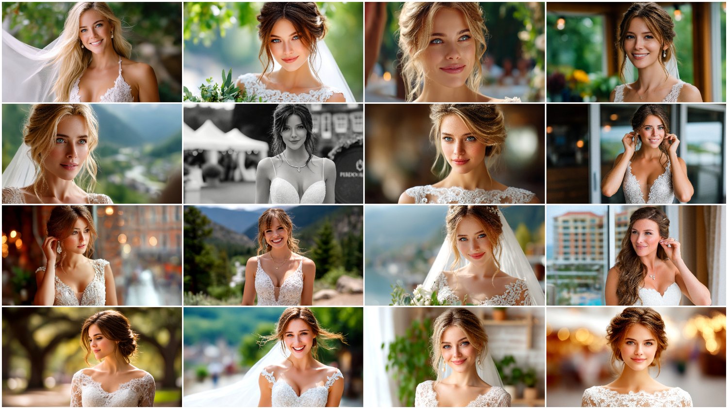 A premium AI-generated collection of 170 high-quality images featuring elegant brides and brides with floral bouquets in beautiful close-up compositions. Perfect for wedding projects, social media content, invitations, posters, branding, and commercial creative work. Each image combines elegance, softness, and the romantic atmosphere of a wedding day.