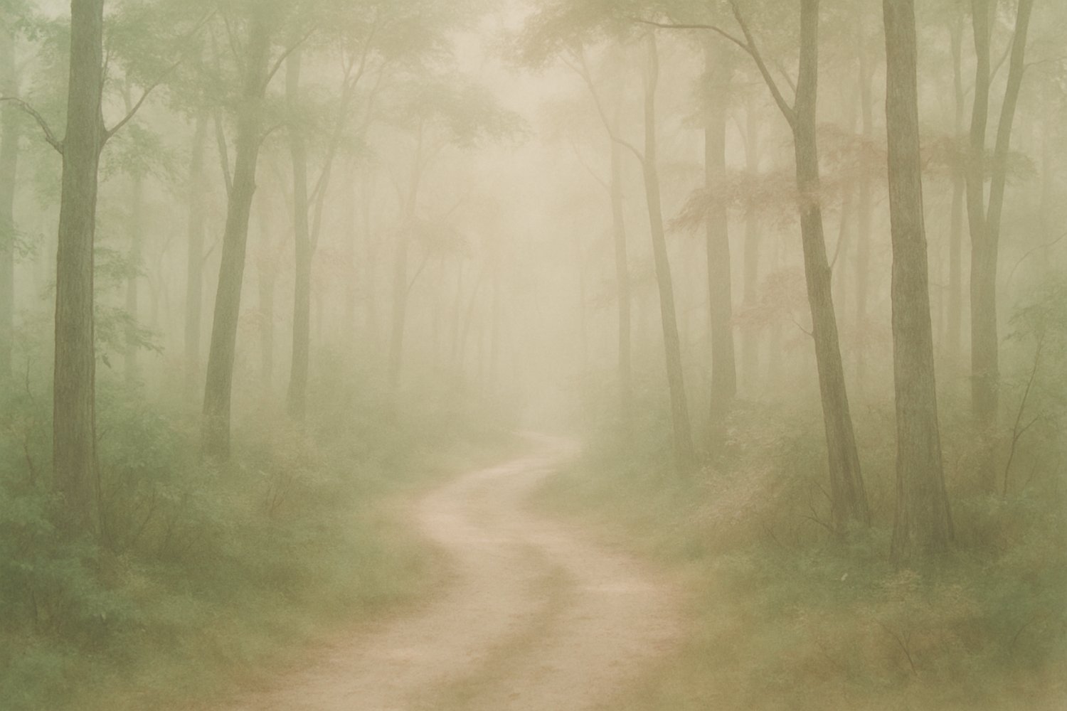 Misty path through forest in muted earth tones representing healing journey trauma recovery and finding clarity after emotional abuse