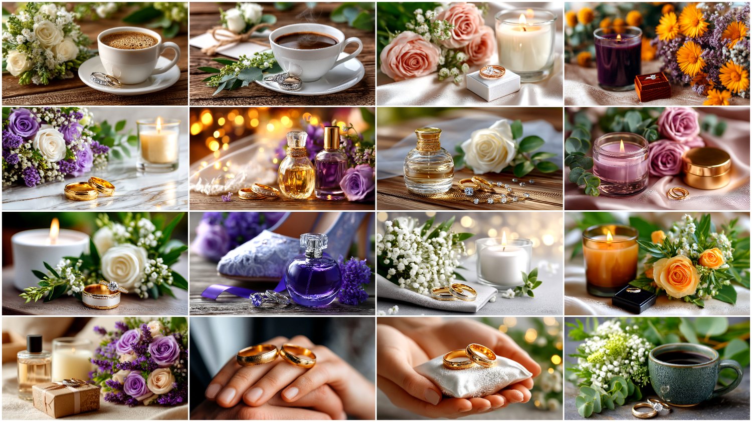 A premium AI-generated collection of 132 high-quality images featuring wedding rings. Includes close-ups of engagement and wedding rings, elegant jewelry details, and romantic compositions. Perfect for wedding projects, invitations, posters, branding, and commercial visuals. Each image highlights elegance, shine, and the symbolic meaning of marital union.