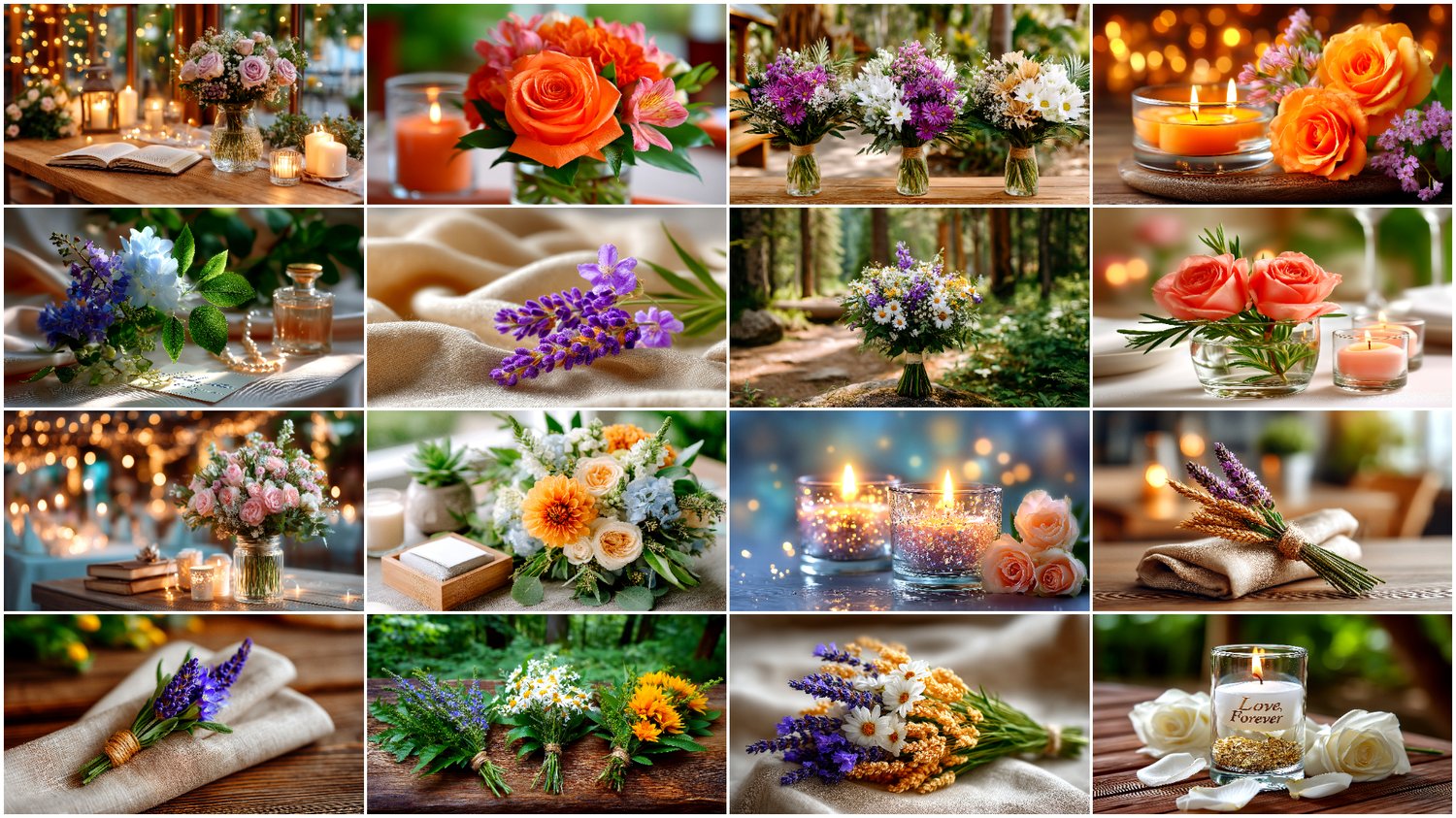 A premium AI-generated collection of 94 high-quality images featuring wedding florals and decorative elements