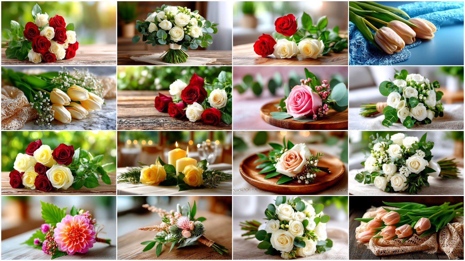 A premium AI-generated collection of 94 high-quality images featuring wedding florals and decorative elements