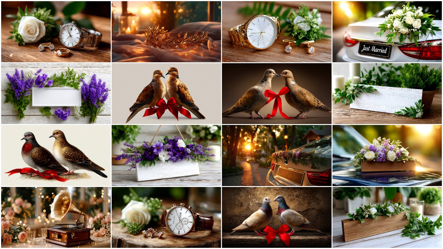 A premium AI-generated collection of 28 high-quality images featuring symbolic and elegant wedding elements