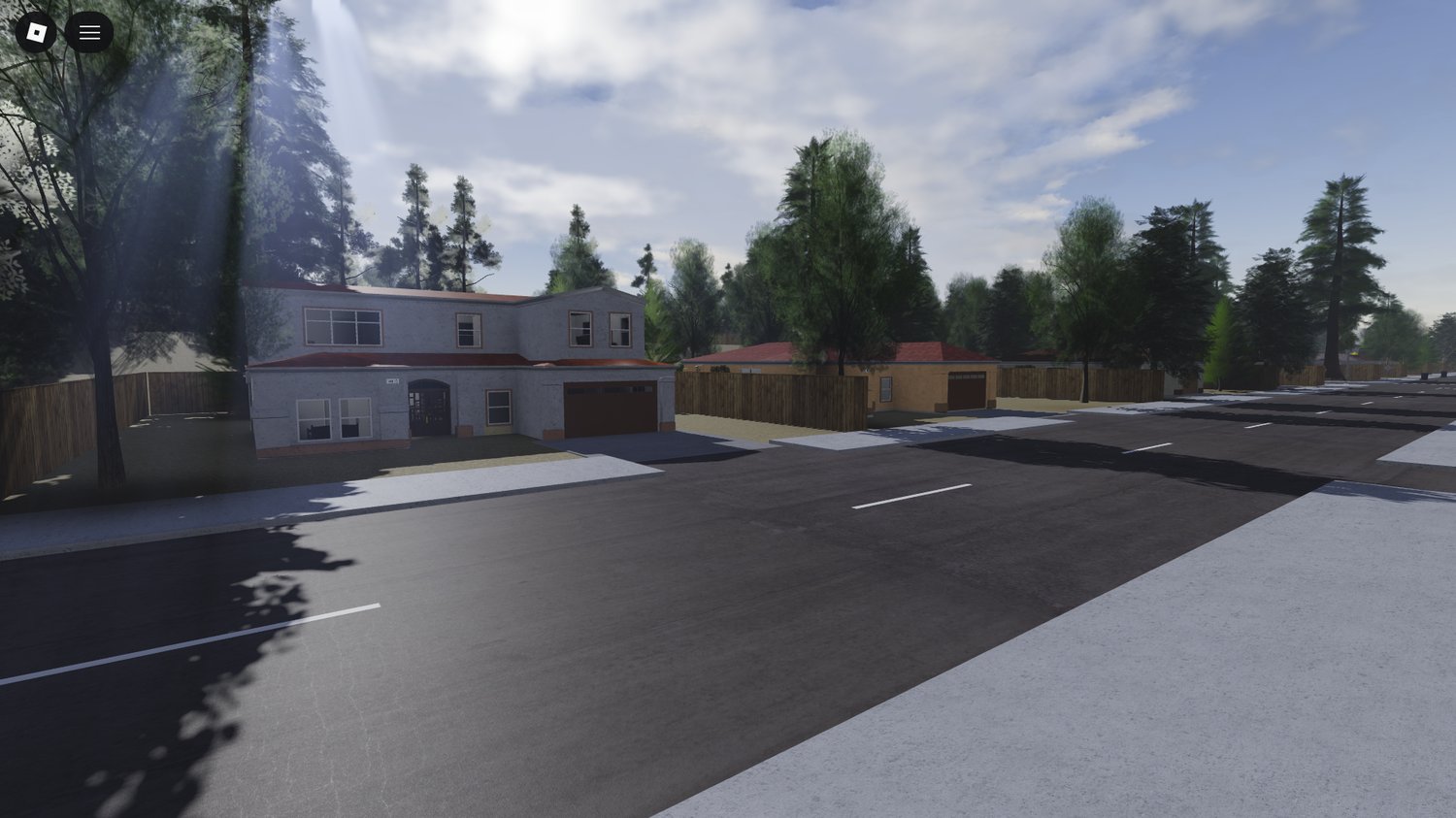 Commercial area with realistic building designs