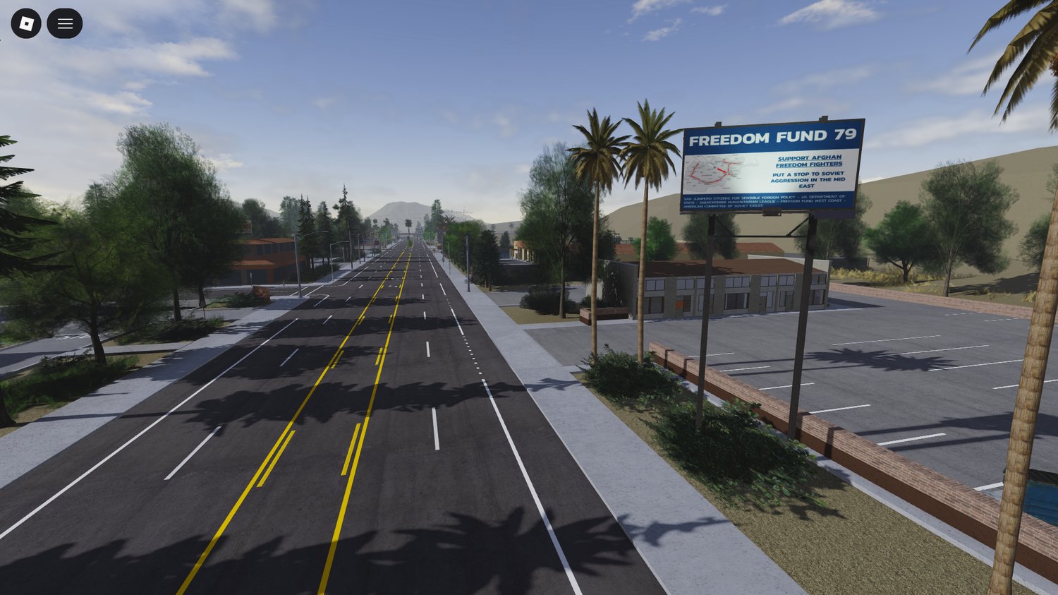 Suburban district environment in Roblox