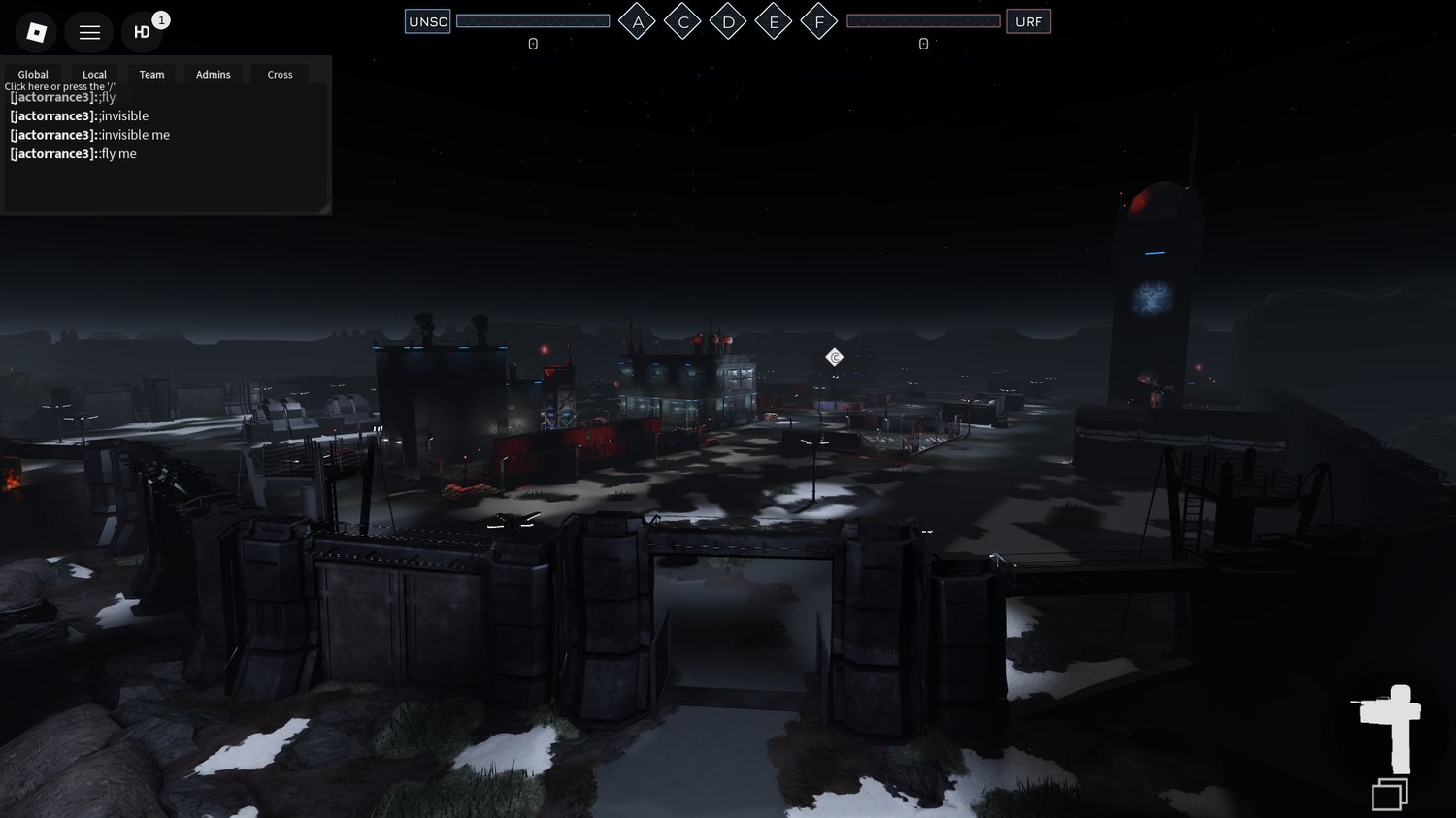 Control room with interactive UI elements