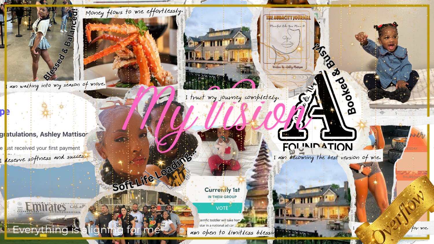 Editable Vision Board Template – Canva Digital Vision Board for ...