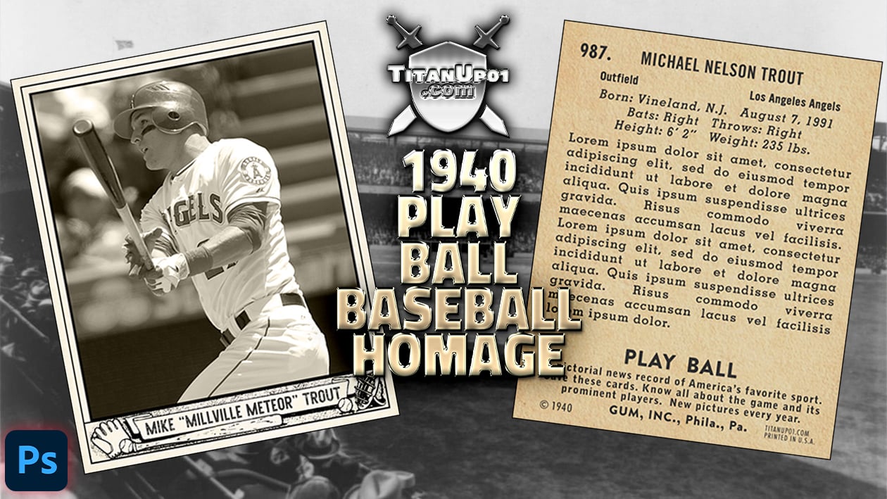 1940 Playball Baseball Homage Photoshop PSD Templates