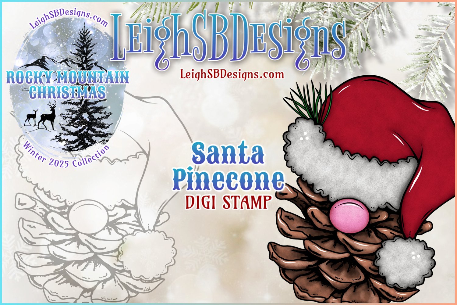 LeighSBDesigns Santa Pinecone