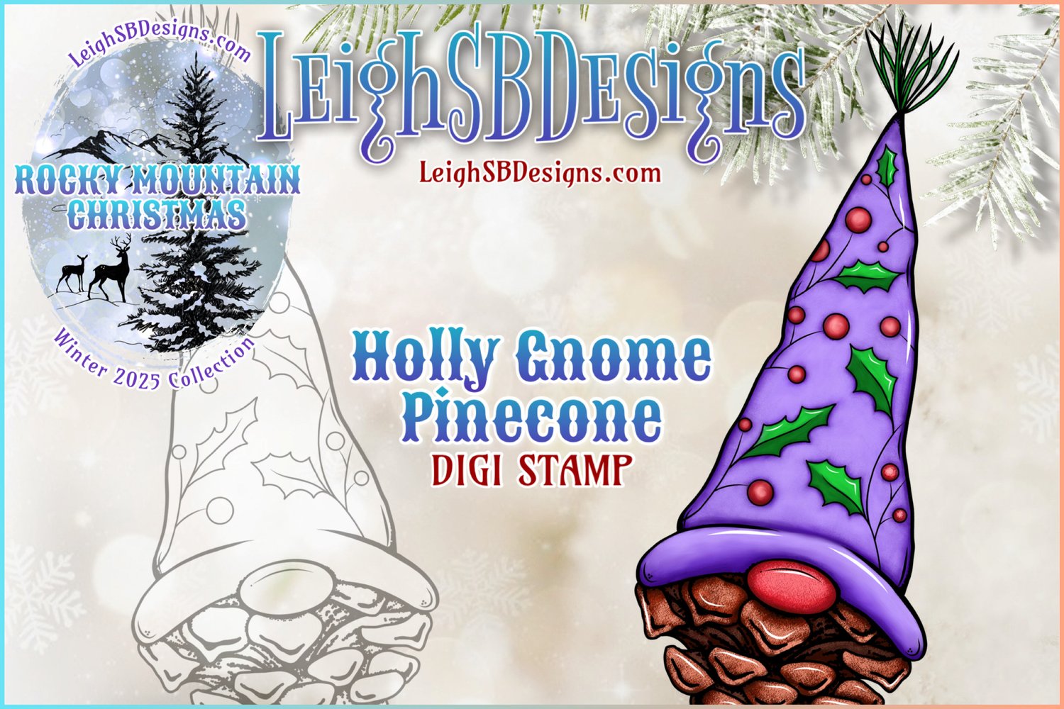 LeighSBDesigns Holly Gnome Pinecone