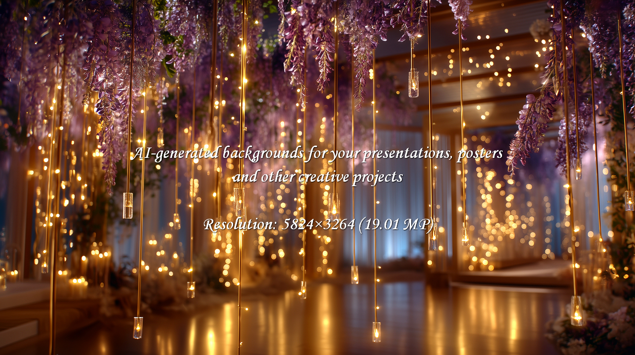 A romantic wisteria and light installation creates an elegant ambiance. Perfect for weddings, events, or luxury interiors seeking a soft, dreamy, and magical touch with floral and light design.
