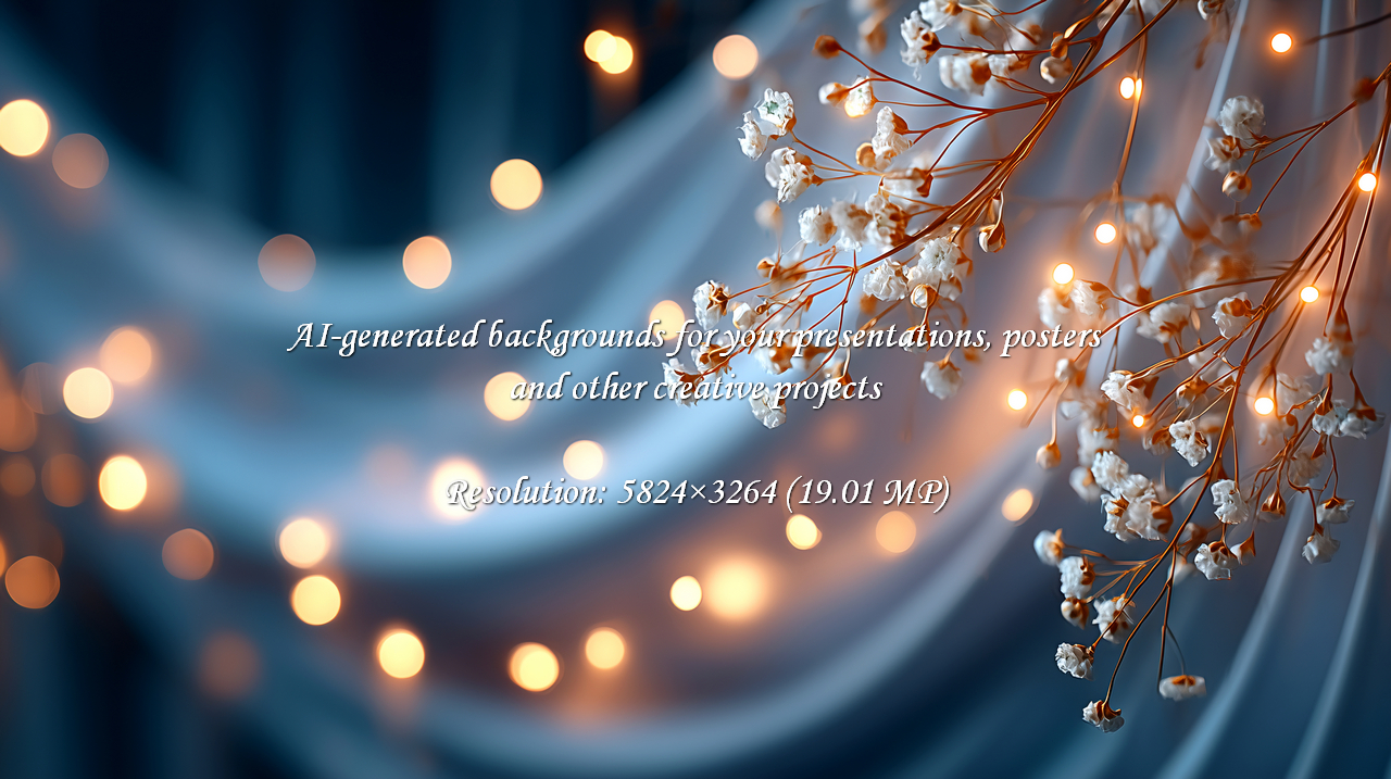 Ethereal baby's breath flowers and warm bokeh lights evoke a dreamy, romantic mood. Perfect for wedding designs, festive celebrations, or any project needing a touch of elegance and wonder.