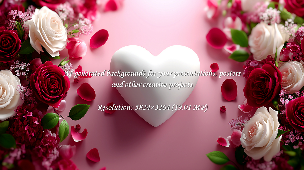 Express your love with this romantic heart and roses scene. A perfect centerpiece for Valentine's Day greetings or any occasion to celebrate love and affection with elegance and beauty.