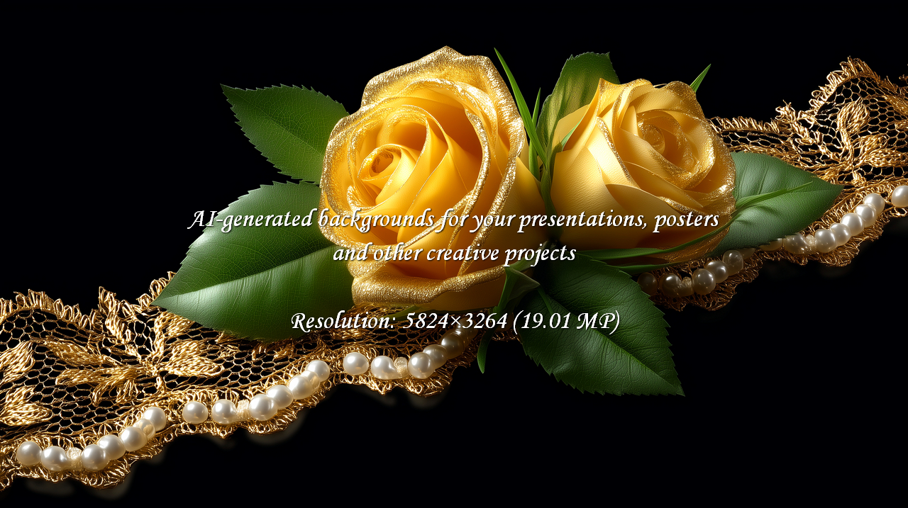 Golden roses, shimmering pearls, and delicate lace create a luxurious and romantic scene, ideal for upscale designs, wedding themes, and elegant celebrations. Perfect for cards and invitations.