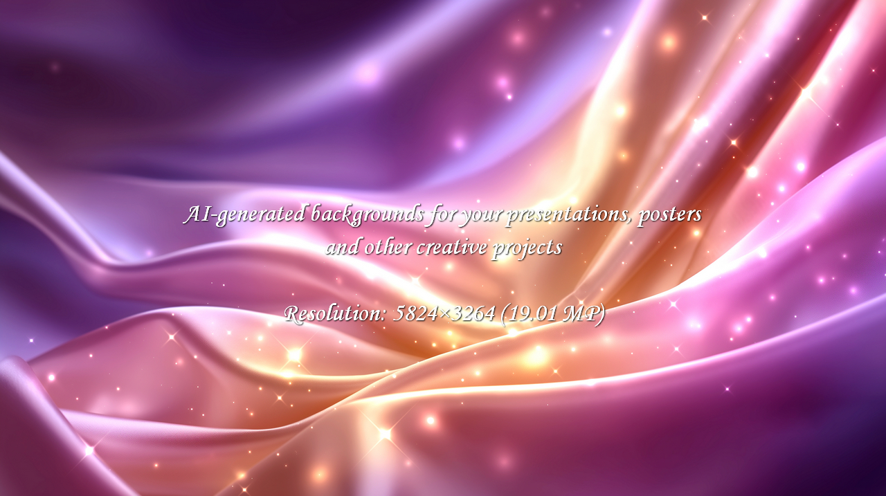 Experience the allure of shimmering silk with sparkling light. This elegant backdrop in soft purples, pinks, and gold adds luxury and glamour to any design or presentation.