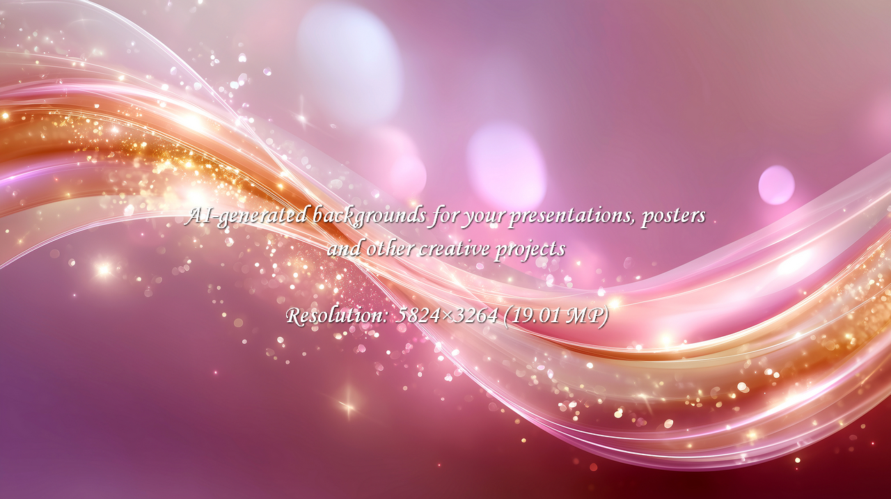 A vibrant pink and gold abstract with glittering sparkles and bokeh lights creates a luxurious, festive mood. Perfect for elegant designs, celebrations, and branding materials needing a touch of magic.