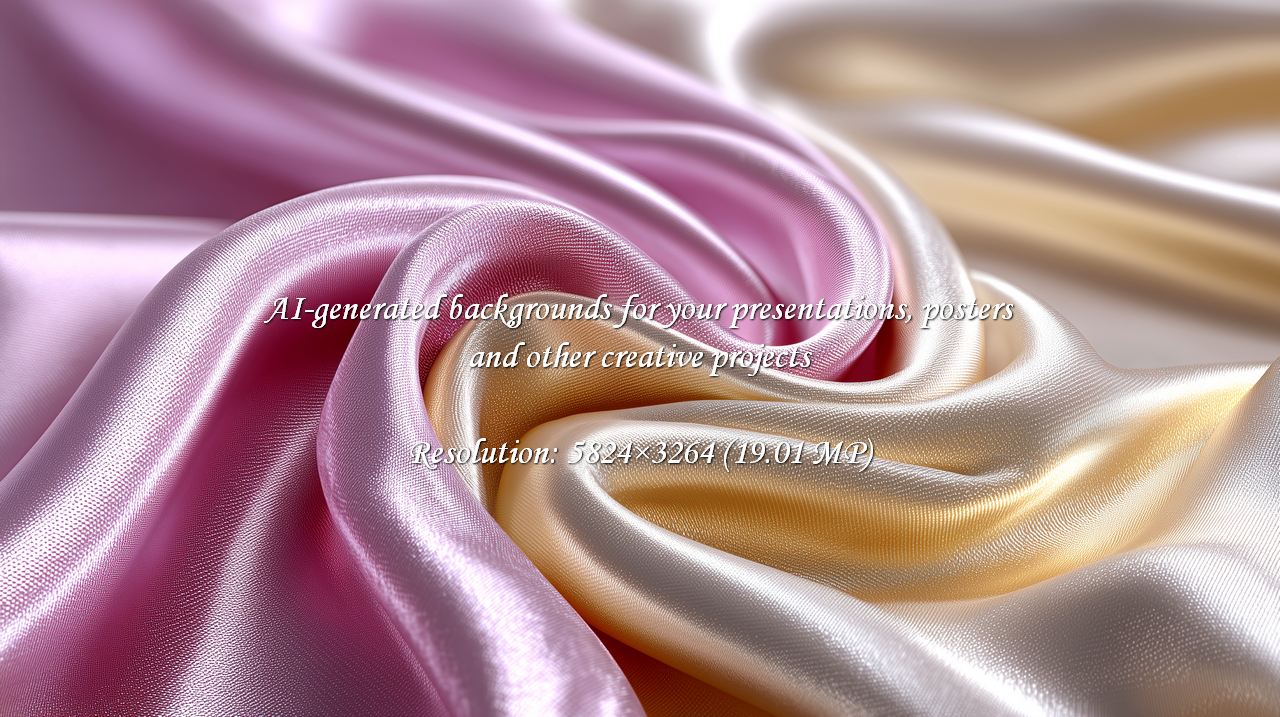 Experience the smooth, luxurious feel of draped pink and gold satin. Ideal for elegant designs, fashion projects, and adding a touch of sophisticated beauty to your creative work.