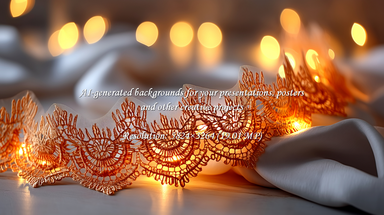 Add a touch of luxury with this golden lace trim and soft lights. Perfect for festive designs, elegant cards, or any project needing a warm, romantic glow. High-quality detail for stunning results.