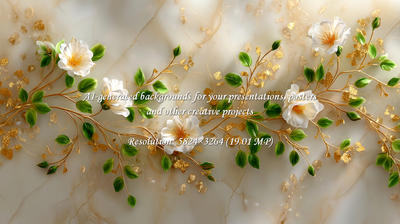 Capture timeless elegance with this beautiful floral design featuring delicate white flowers and golden accents on a luxurious marble background. Perfect for wedding invitations, greeting cards, or sophisticated website backdrops.