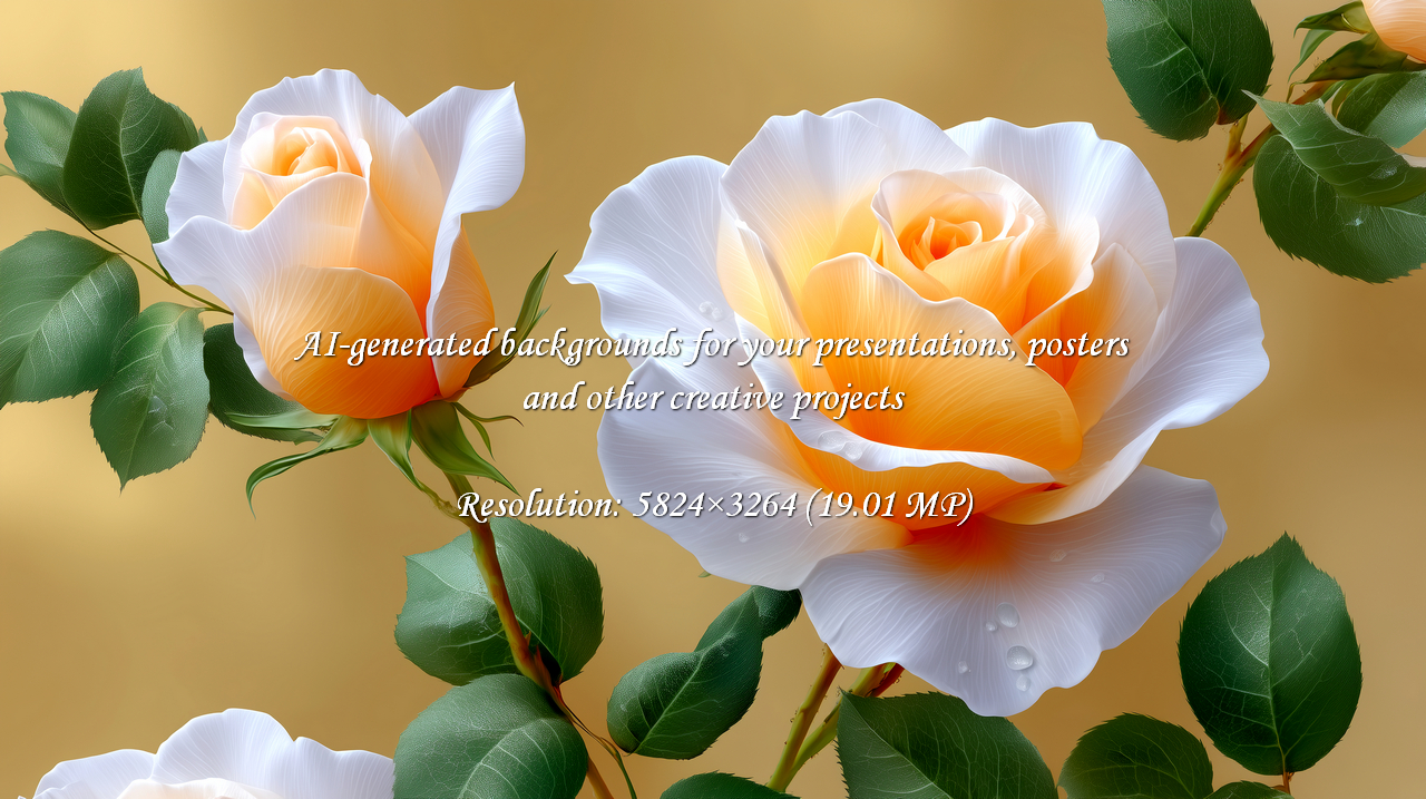 Capture the essence of romance with delicate white and golden roses. Perfect for adding a touch of elegance to any design, these blooms evoke feelings of love and serenity.