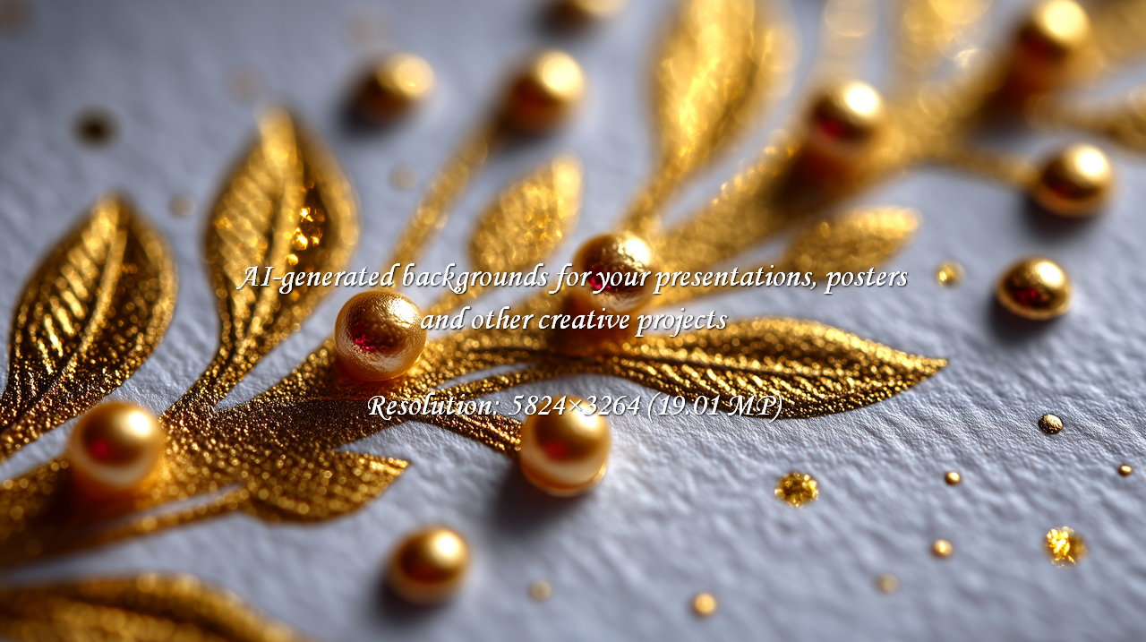 Elevate your designs with this refined golden leaf and beads pattern. Its shimmering texture and elegant detail bring a luxurious, festive touch to any project, perfect for invitations.