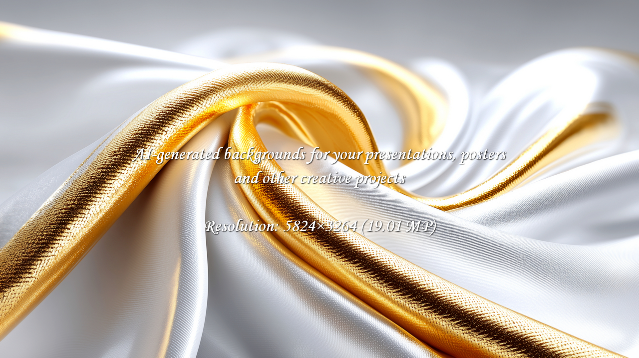Experience the captivating allure of flowing gold ribbon over pristine white fabric. A luxurious backdrop perfect for adding a touch of elegance to beauty, fashion, and celebratory designs.