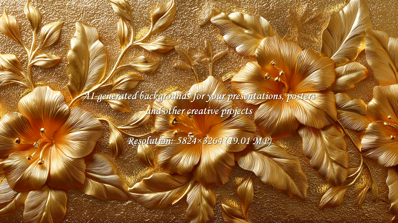 A stunning golden floral design with shimmering texture, ideal for adding luxury and elegance. Perfect for upscale events, branding, and creating a sophisticated and beautiful atmosphere.