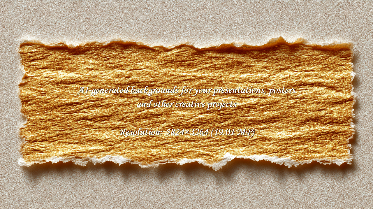 Luxurious golden paper with delicate deckled edges creates an elegant, vintage feel. Perfect for adding warmth and sophistication to backgrounds, cards, invitations, and artistic projects.