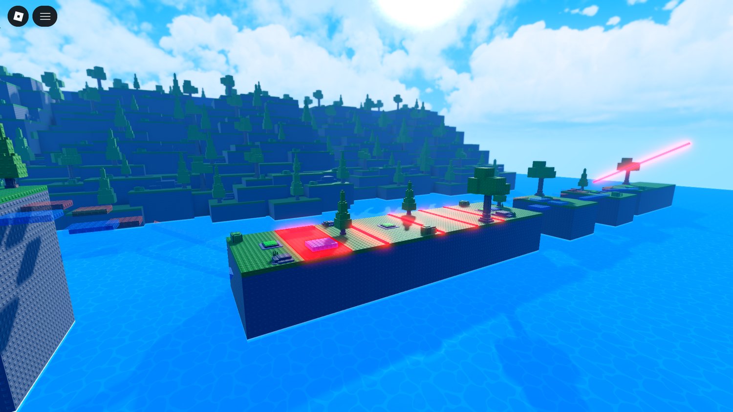Dual stud lanes in low poly obstacle course