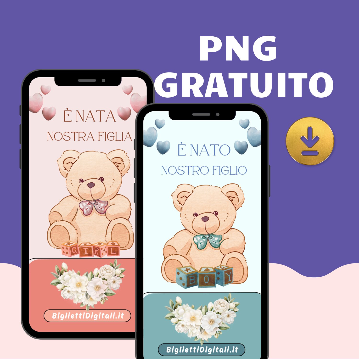 biglietti nascita da stampare