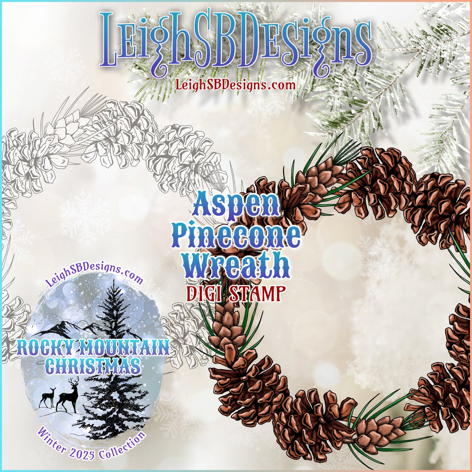 LeighSBDesigns Aspen Pinecone Wreath