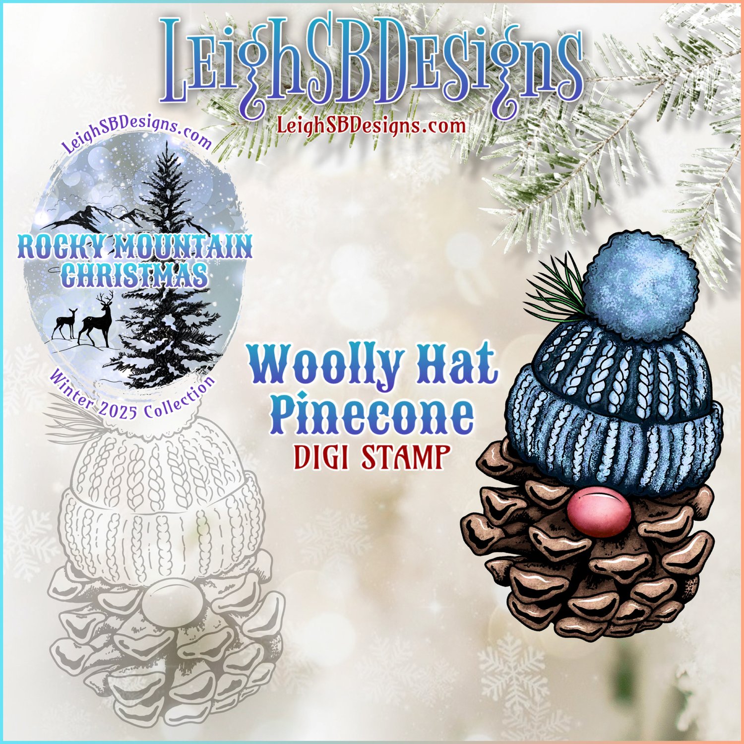 LeighSBDesigns Woolly Hat Pinecone