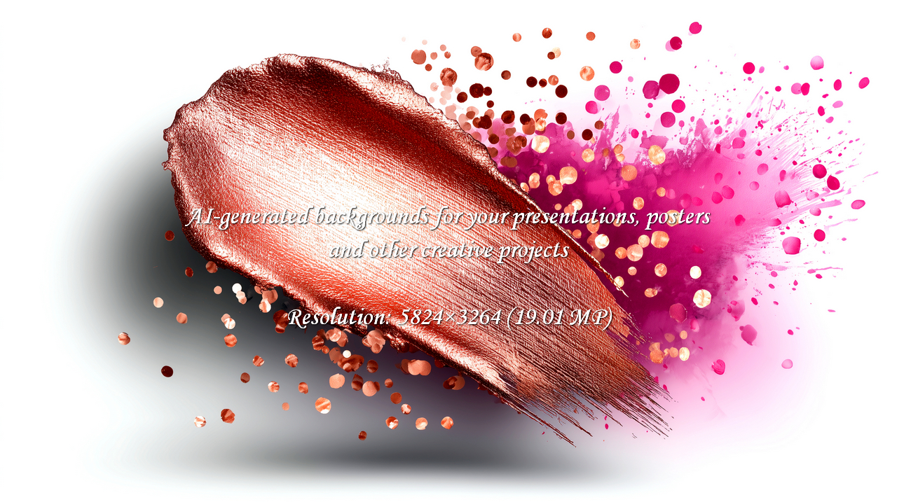 A beautiful rose gold makeup smear with shimmering pink confetti creates a glamorous and luxurious aesthetic. Perfect for beauty product ads, cosmetic brand promotions, and vibrant designs.