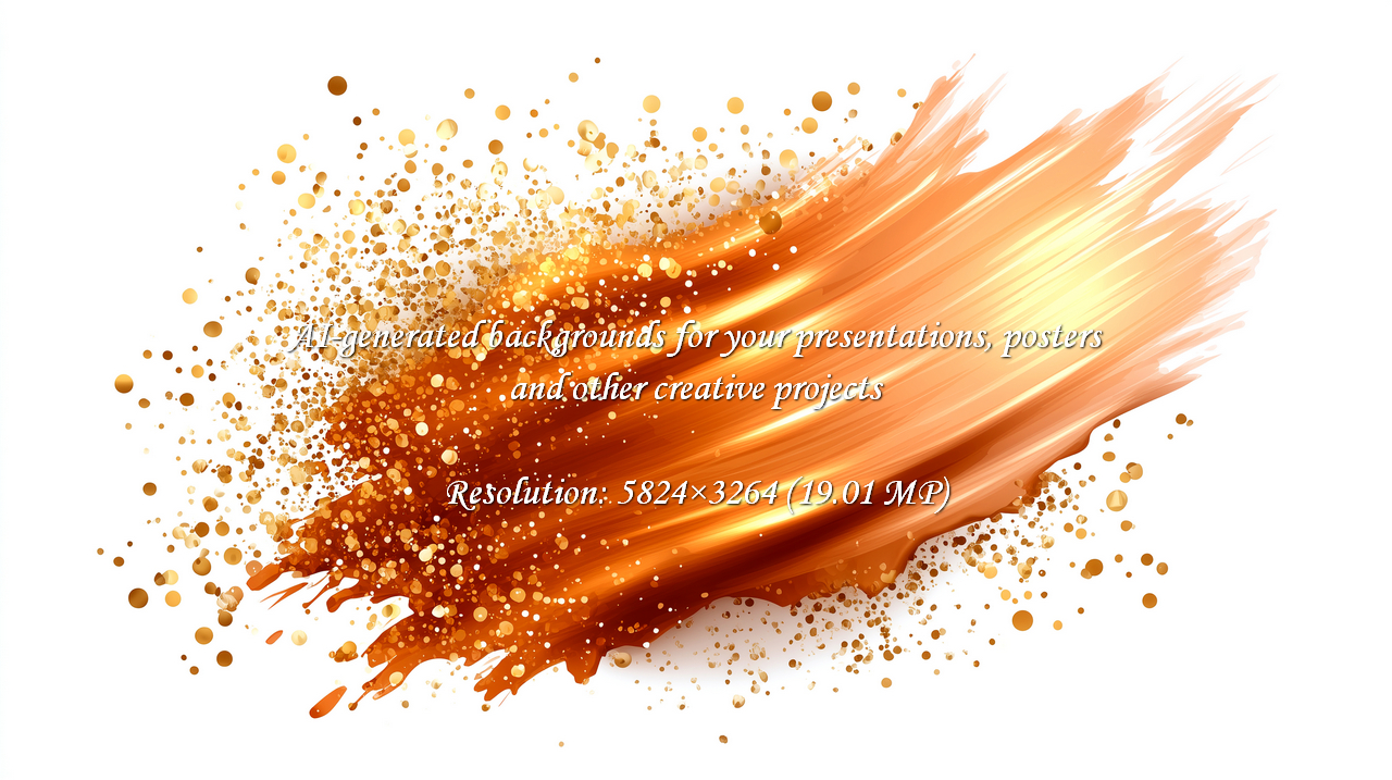 A golden brushstroke with glitter dust creates a luxurious and dynamic aesthetic. Perfect for adding a touch of elegance and sparkle to backgrounds, designs, and creative projects.