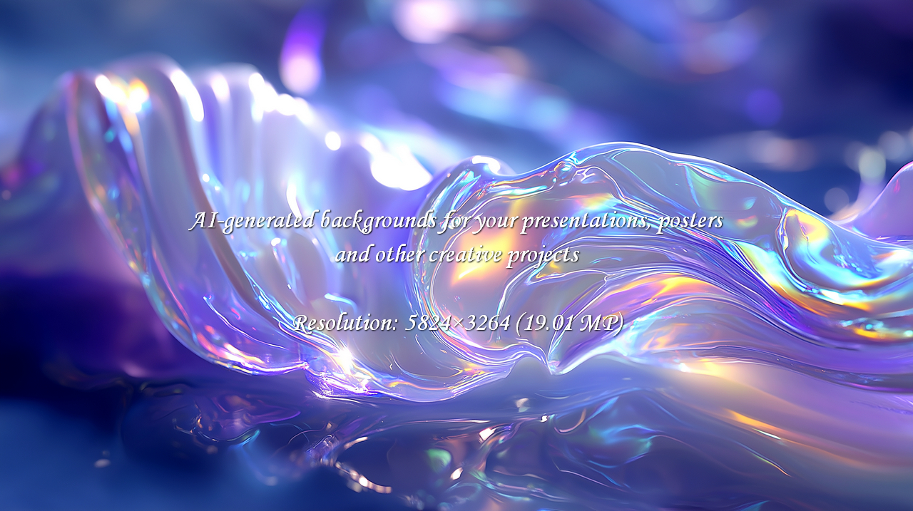 Add a dreamy, modern touch with this stunning iridescent liquid. Perfect for backgrounds, textures, or adding an ethereal feel to your project. This captivating abstract evokes serenity.