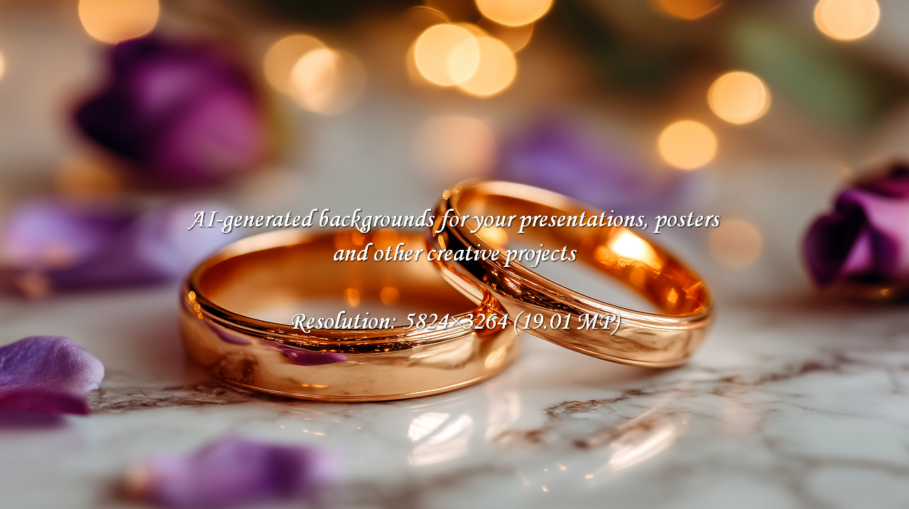 Capture the essence of everlasting love with these glimmering gold wedding rings. Ideal for bridal designs, invitations, or romantic promotions. Bokeh lights add a magical touch to this scene.
